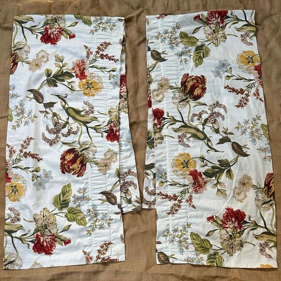 Window valances curtains white floral cotton luxury pottery barn style 78x19 - Picture 16 of 16